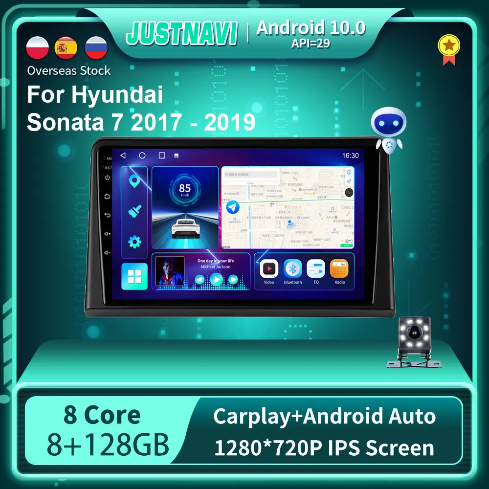 

JUSTNAVI 8G 128G Car Radio For Hyundai Sonata 7 2017 - 2019 DSP Auto Stereo Navigation GPS Android 10.0 Multimedia Player No DVD