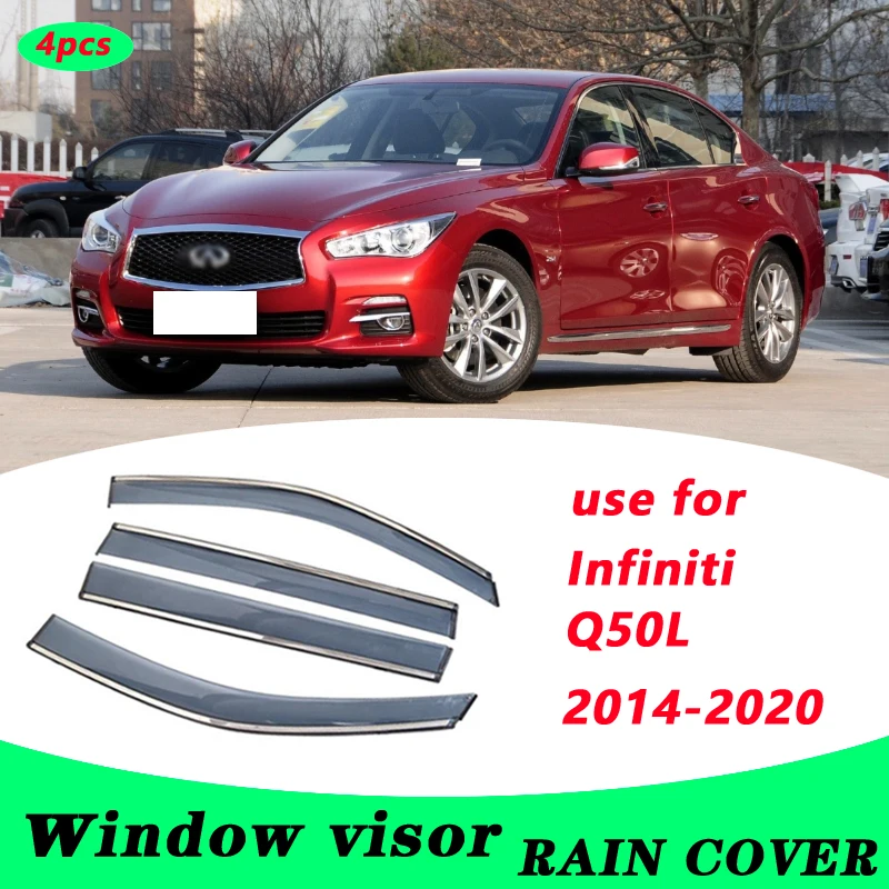 

For Infiniti Q50L 2014-2020 Q50L Plastic Window Visor Vent Shades Sun Rain Deflector Guard 4PCS/SET