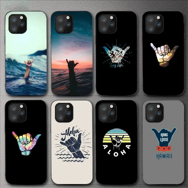 Surfer Surf Hang Loose Phone Case For iPhone 11 12 Mini 13 14 Pro XS Max X 8 7 6s Plus 5 SE XR Shell