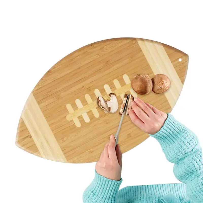 

Football Charcuterie Board Football Serving Tray For Home Engraved Bamboo Football Cutting Board And Serving Tray For Party