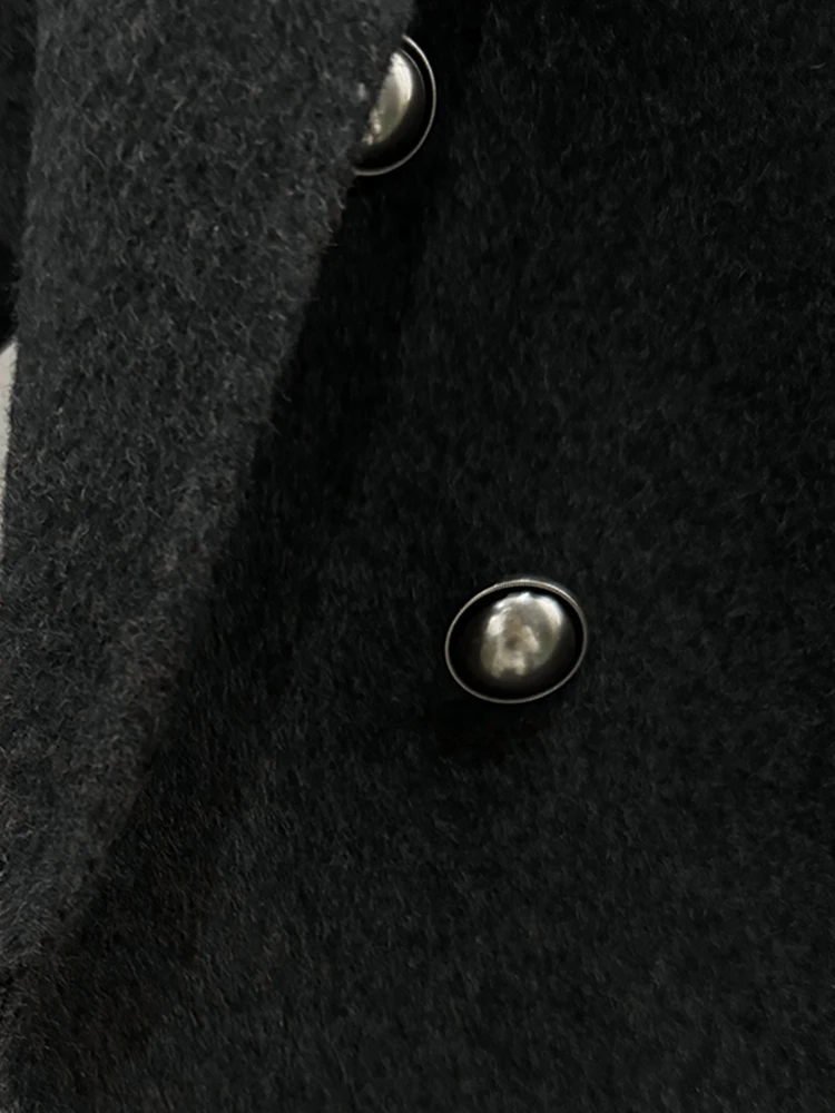 GVUW модные короткие шерстяные пальто с лацканами женские двубортные длинными