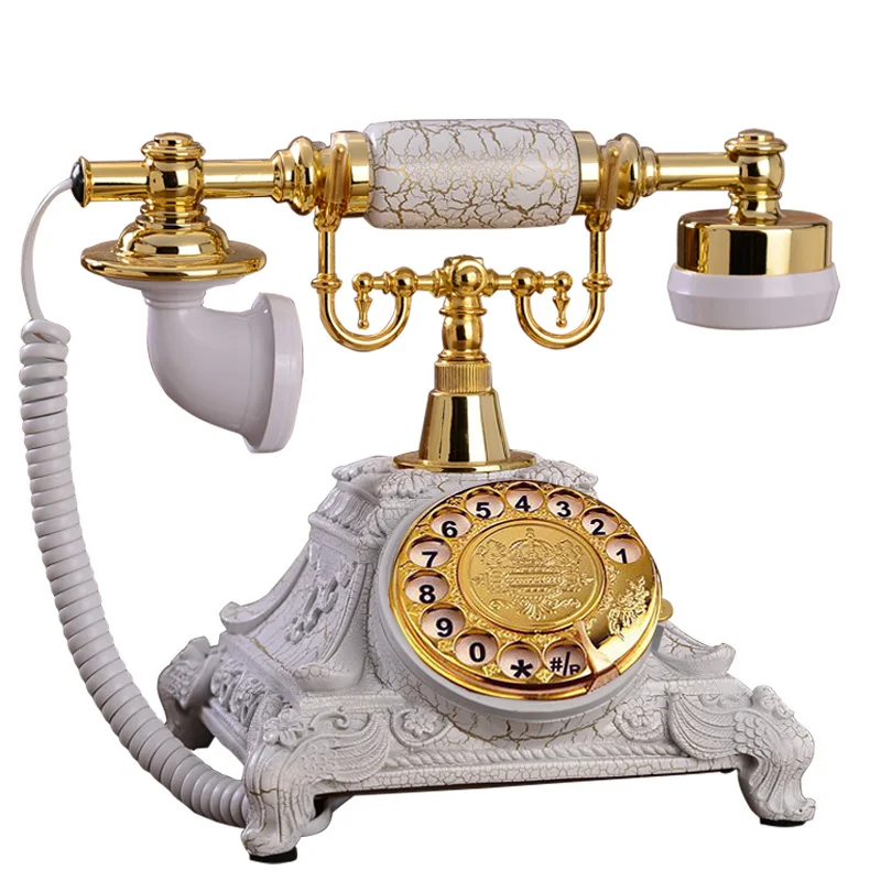 

Вращающийся старинный стационарный телефон с вращающимся циферблатом, старинный стационарный телефон для офиса, дома, отеля из смолы, в европейском стиле, для пожилых людей
