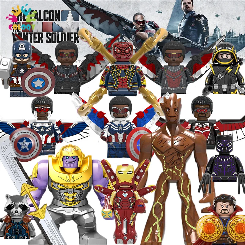

Disney Spider Heroes Building Blocks Mech Man Doctor Strange Thor Groot Mini Action Figures Bricks Toys For Kids Christmas Gifts