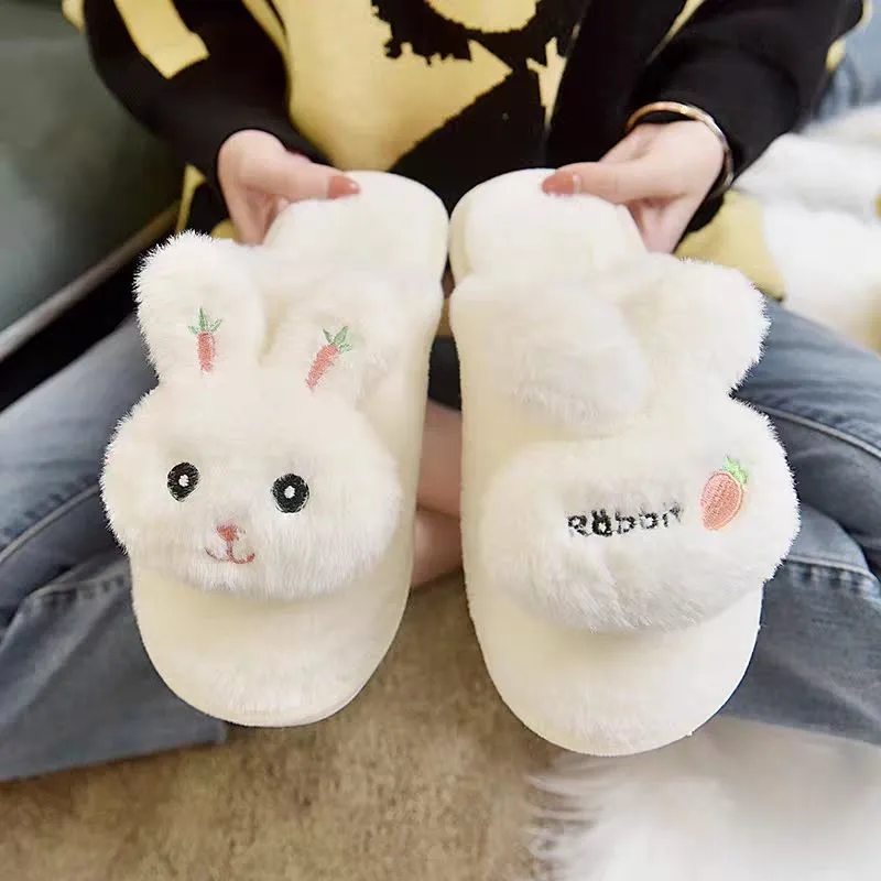 

Kids Fashion Warm Fluffy Slippers Cozy Faux Fur Indoor Floor Slides Flat Soft Furry Ladies Female Celebrities Flip Flops Cute