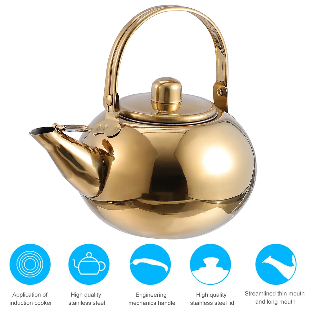 

Kettle Tea Stovetop Teapot Whistling Steel Water Pot Stainless Stove Topboiling Coffee Kettles Strainer Gas Infuser Metal