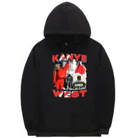brand singer kanye west portrait graphic printed hoodie streetwear mens cotton sweatshirt men women hip hop heavyweight hoodies