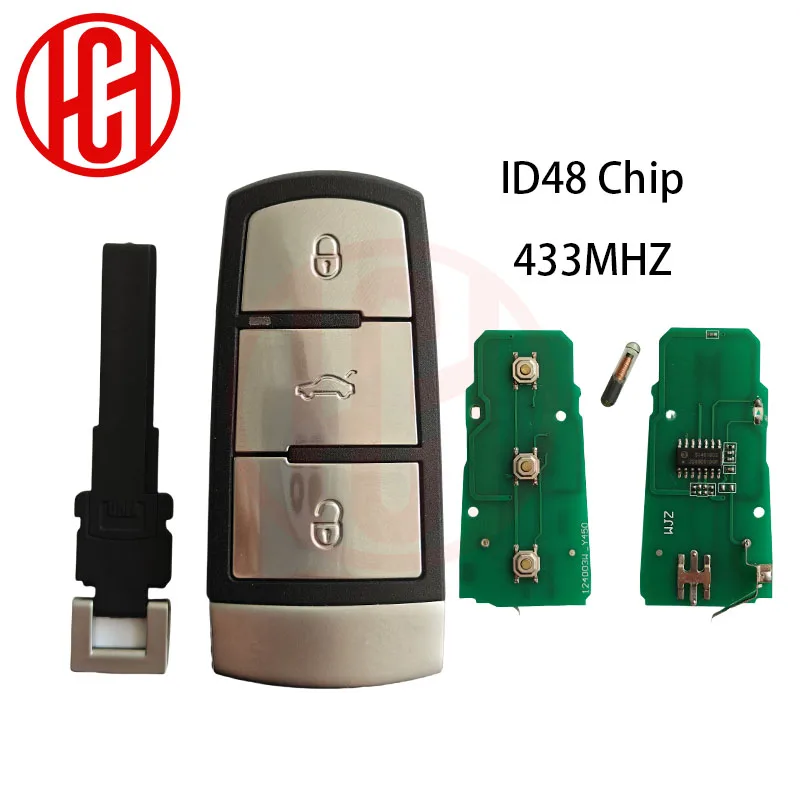 

ID48 Чип 433 МГц 3C 0959752 BA Half Smart Автомобильный ключ дистанционного управления для VW VolksWagen Passat B6 3C B7 Magotan CC