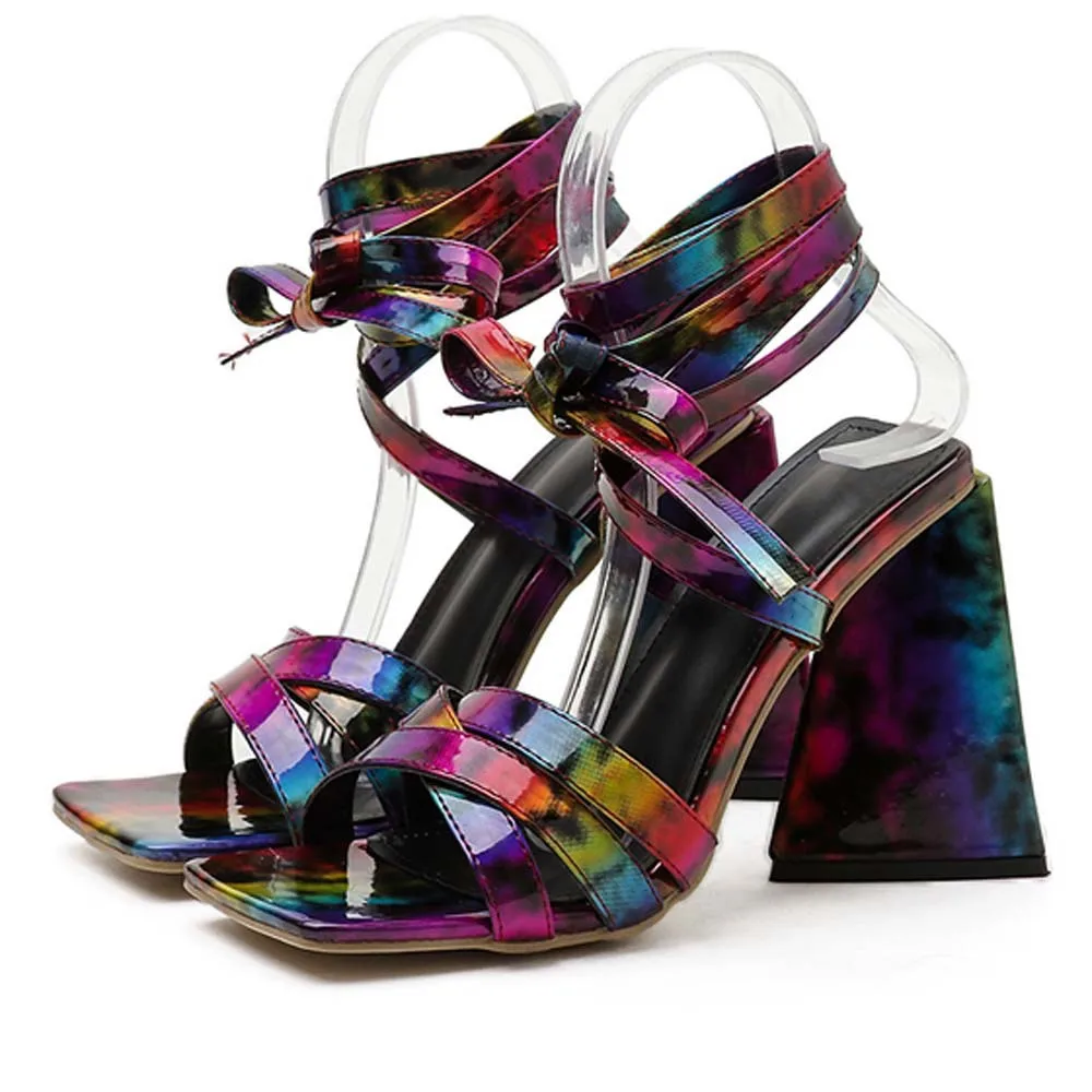 

Luxury Sandals Women 2022 High Heels Fashion Straps Thick Sole Platform Shoes Woman Summer Shoe Women's