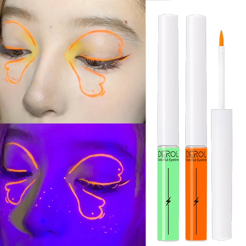 

Fluorescence Green White Liquid Eyeliner Pen Waterproof UV Light Pastels Quick Drying Water Matte Neon Eyeliner Makeup Cosmetic
