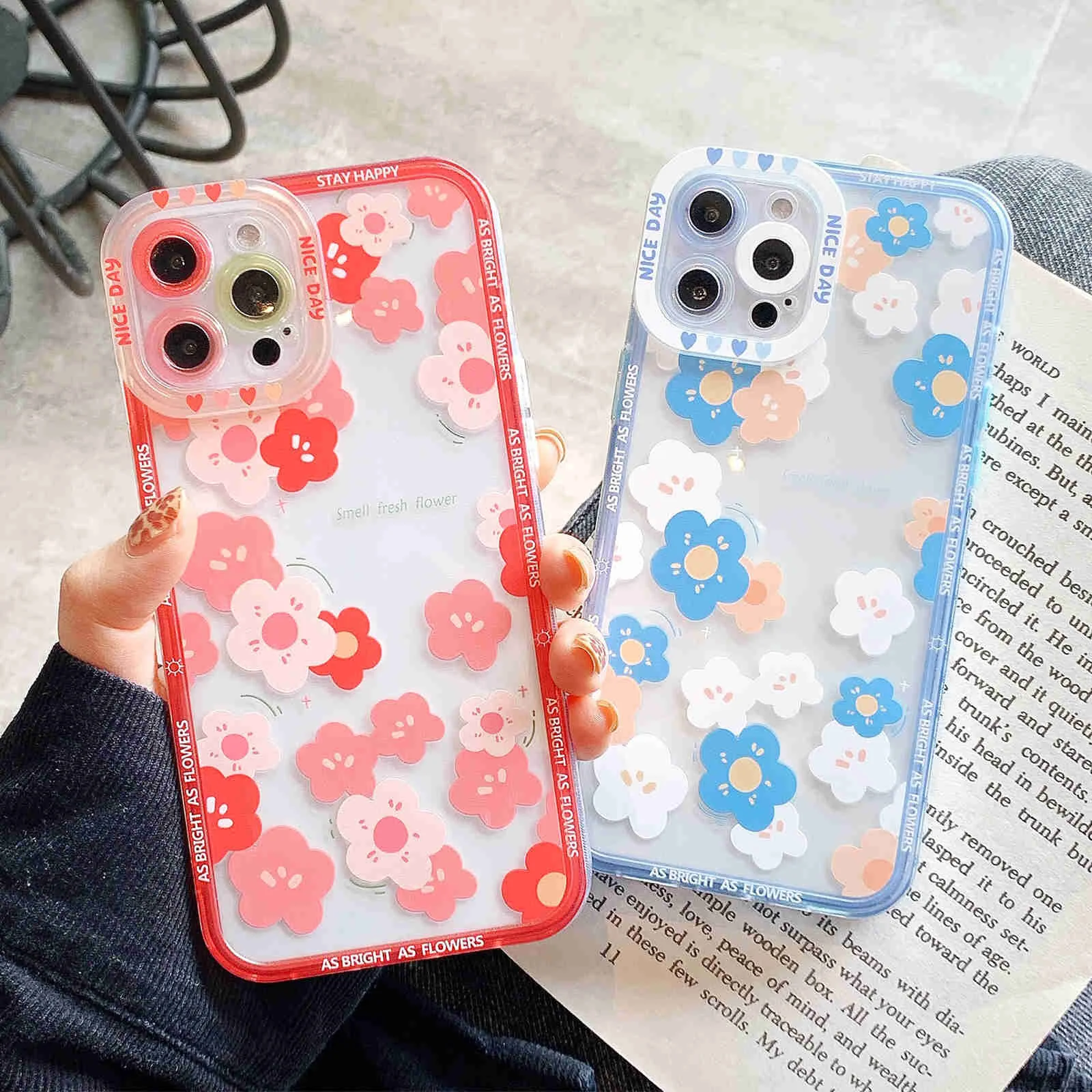 

Прозрачный чехол INS с милыми цветами для iPhone 13 Pro Max 11 12 Pro Max X XR XS Max 7 8 Plus, противоударный мягкий бампер, задняя крышка