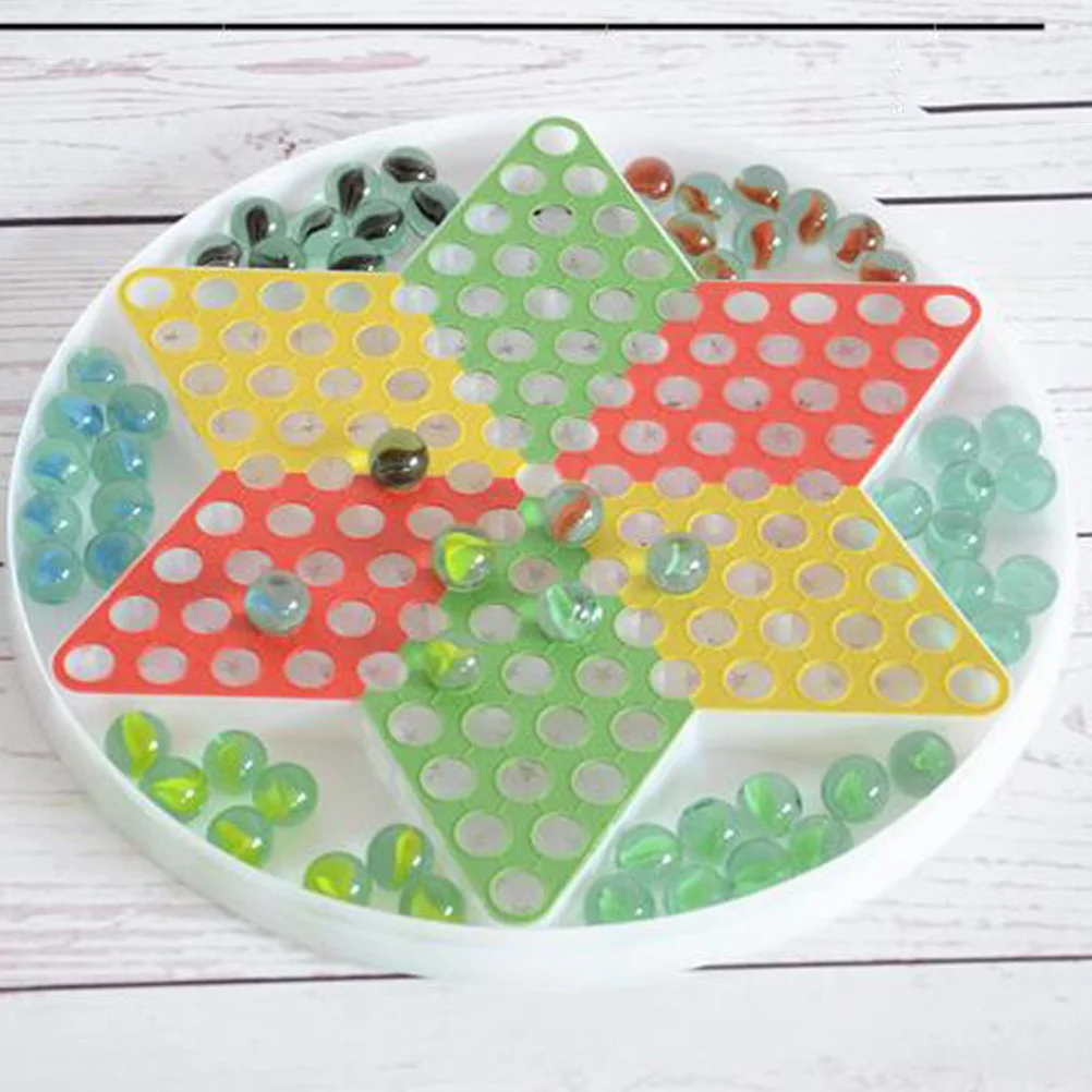 

Checkers Chinese Game Board Chess Marbles Bead Intelligence Kids Draughts Toy Wooden Educational Chequers Marble Checker