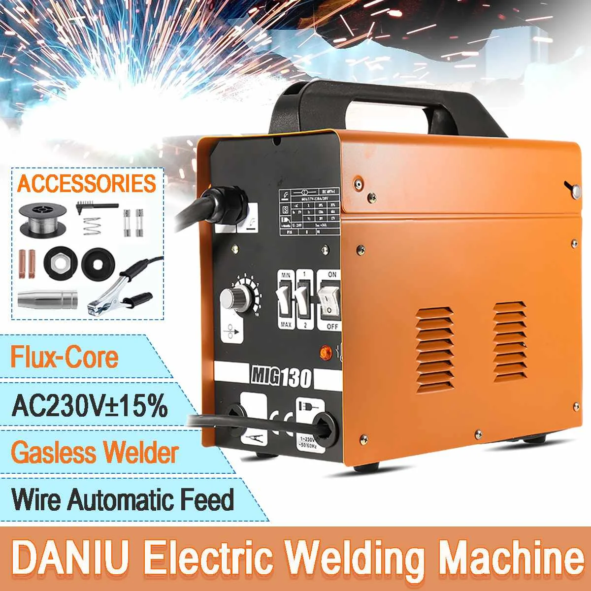 

MIG-130 3IN1 MIG TIG MMA ARC Semi-automatic Laser Welding Machine Inverter Flux Core Cold Welding Machine MIG Welder
