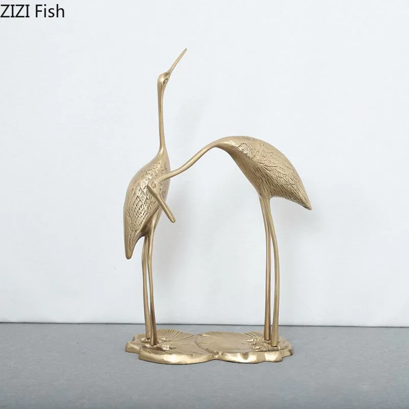 

Golden Fairy Crane Sculpture Minimalist Metal Crafts Ornaments Desk Decoration Crane Statue Furnishings Room Aesthetics Decor