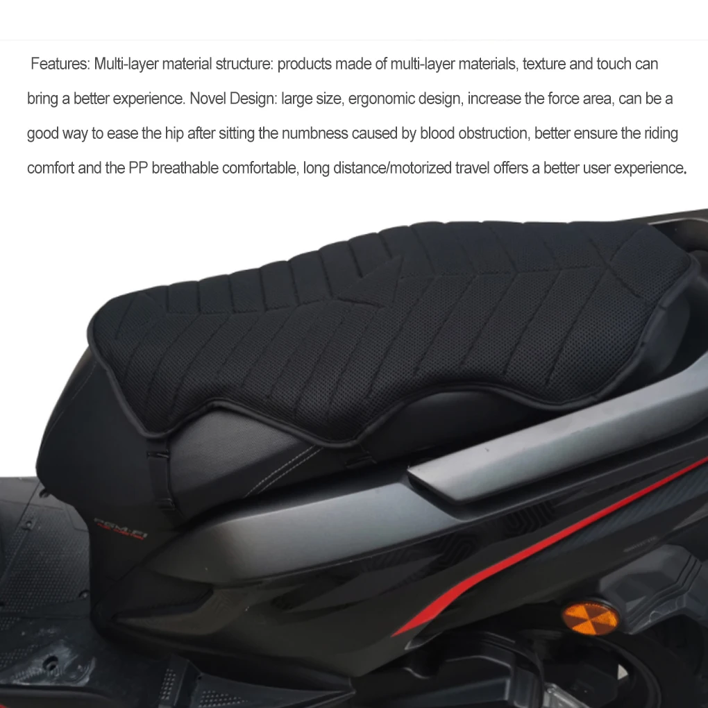 

Motorcycle Seat Cover Waterproof Mat Breathable Comfortable Anti-skid