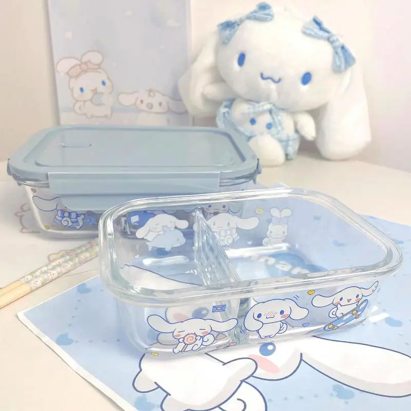

Милая Sanriod аниме хобби Cinnamoroll домашняя кухня с двумя отсеками стеклянная чаша Чиппер с крышкой Ланч-бокс