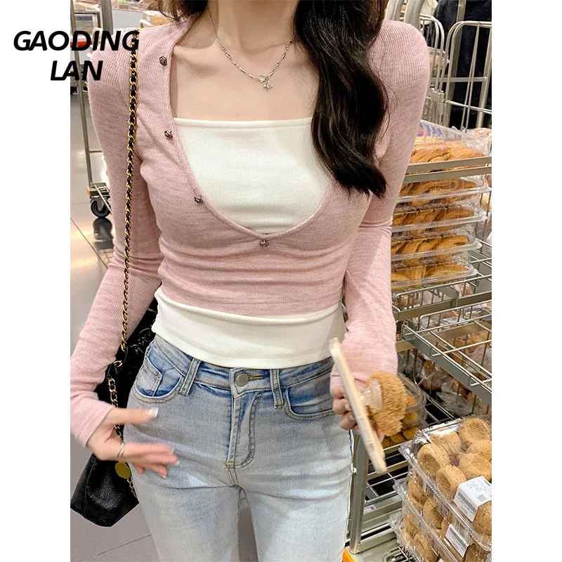 Женские футболки с длинным рукавом Hottie Expose Collarbone осень-зима искусственные топы