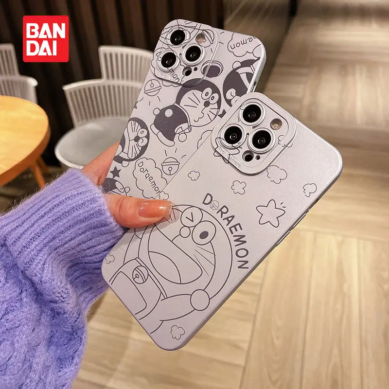 

Bandai Cartoon Doraemon Plating Case for iPhone 13 13Pro 12 12Pro 11 Pro X XS Max XR 7 8 Plus Kawaii Phone Back Covers Fundas