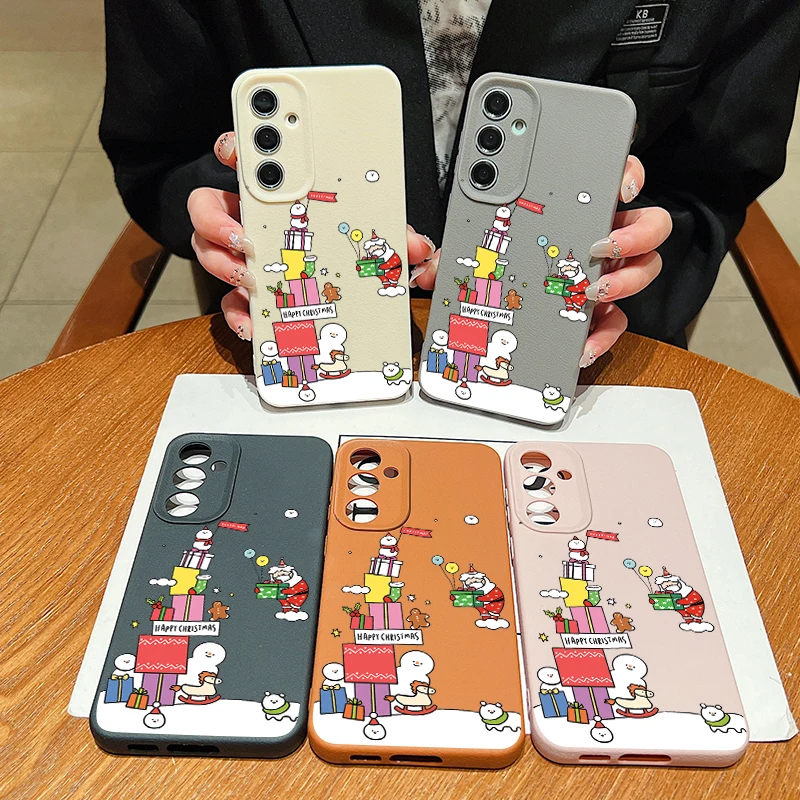 Рождественский подарок Чехол для Samsung Galaxy S24 S23 Ultra S22 S21 S20 FE A14 A15 A16 A25 A34 A35 A52 A53 A54 A55 5G