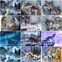 5d diy diamond painting wolf cross stitch kit full drill square embroidery animals mosaic art picture rhinestones decor 3d gift