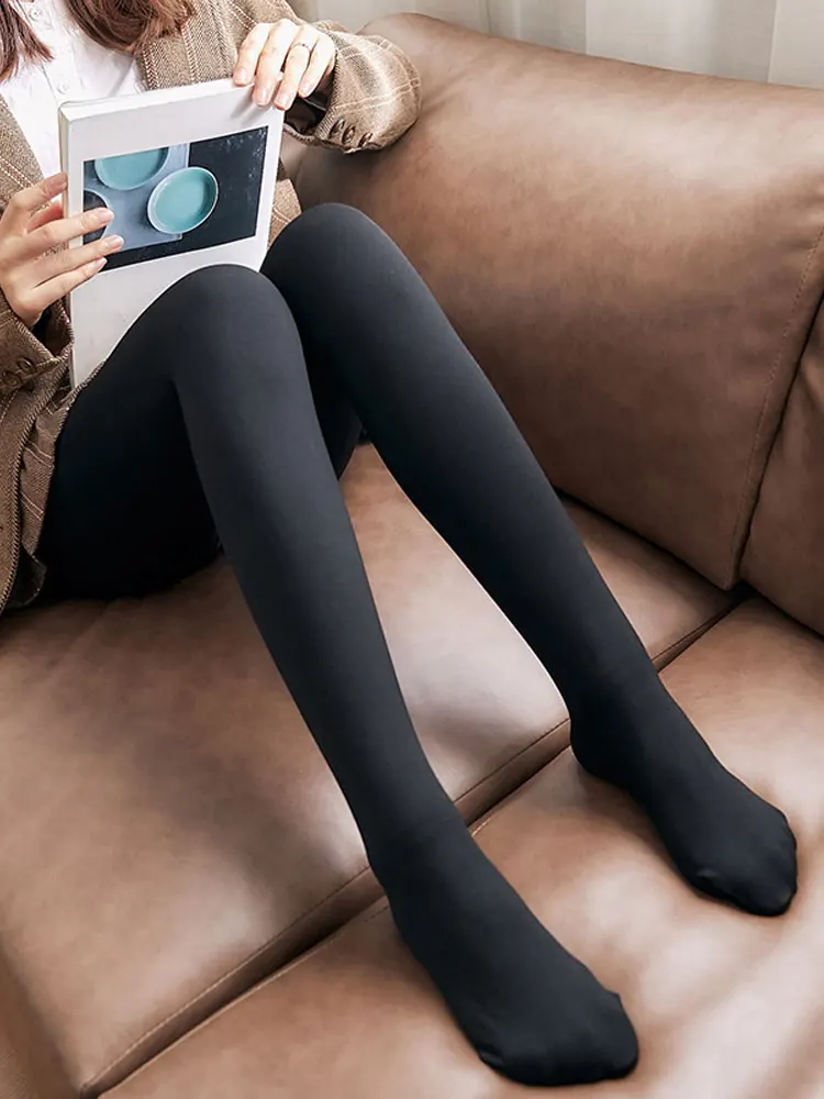 

Women Winter Warm Sexy Slim Leggings High Waist Translucent Pantyhose Tights Thick Wool Pants Women Elastic Thermal Legging