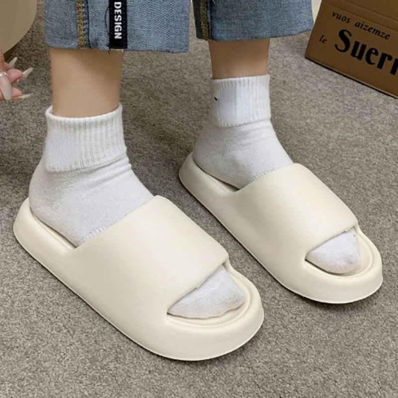 

Anti Slip Slippers 2023 Summer New Women's Slippers Platform Bathroom Home Slippers Women Fashion Soft Sole PVC Indoor Slides
