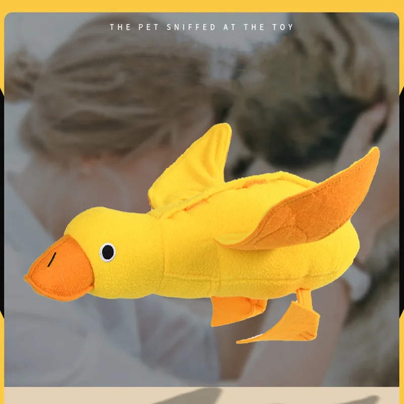 

Plush Duck Sniffing Looking For Food Squeaky Pet Dog Toy Large Dog Chew Interactive Training Puppy Cleaning Teeth Pet Products