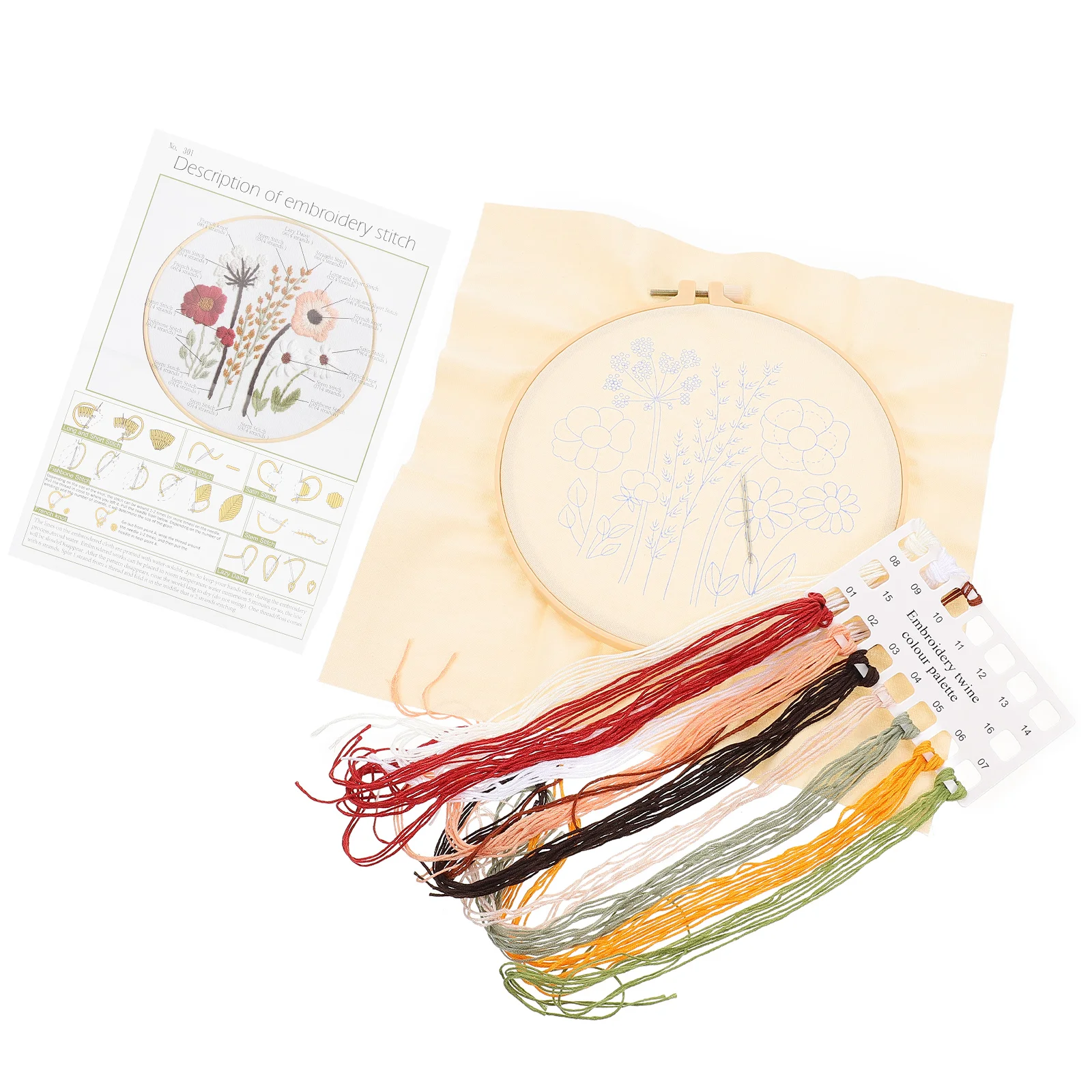 1Set Decorative Embroidery Kits Cross Stitch Needlepoint Floral Crafts for Sewing Decors Beginners Home |