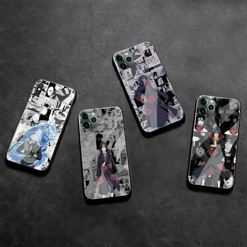 

Anime Uzumaki NARUTO Uchiha Itachi Kakashi Phone Case Tempered Glass For iPhone 13 12 Mini 11 Pro XR XS MAX 8 X 7 Plus SE 2020