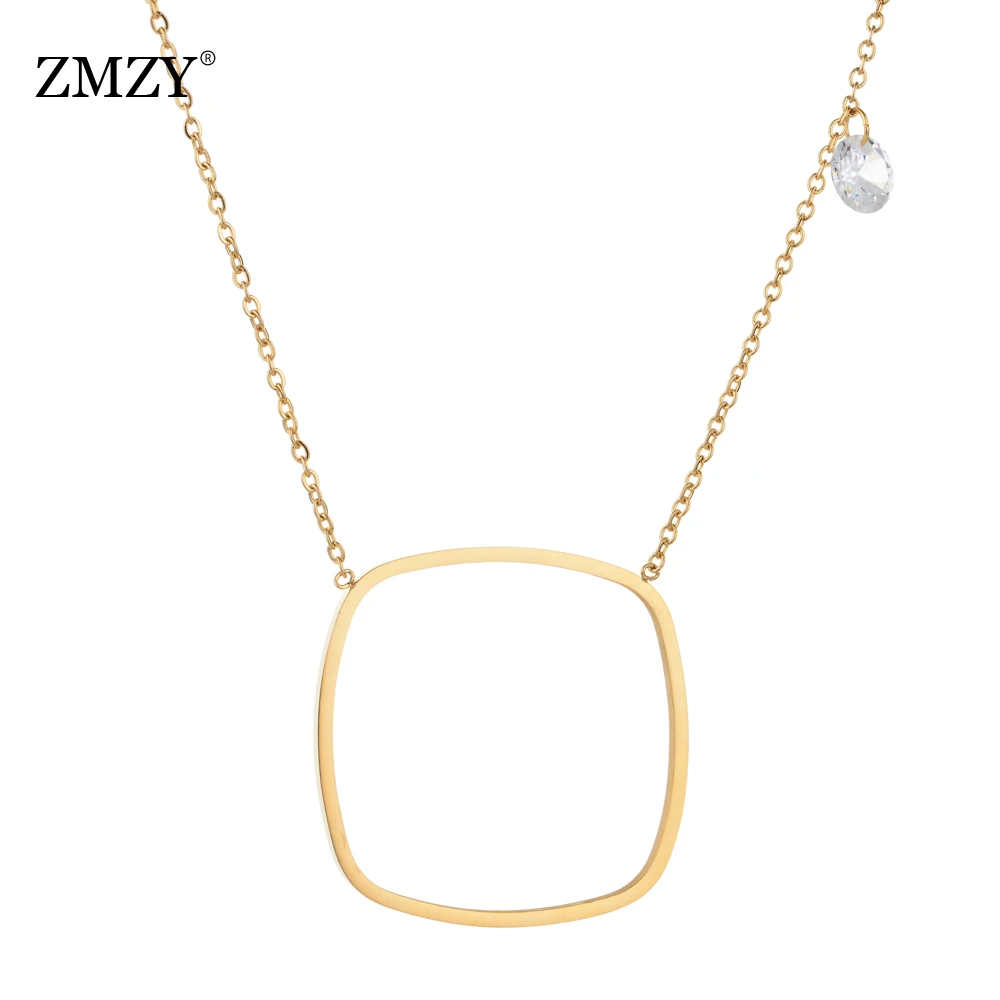 ZMZY минималистичный геометрический чокер с Луной цепочка ожерелье из нержавеющей