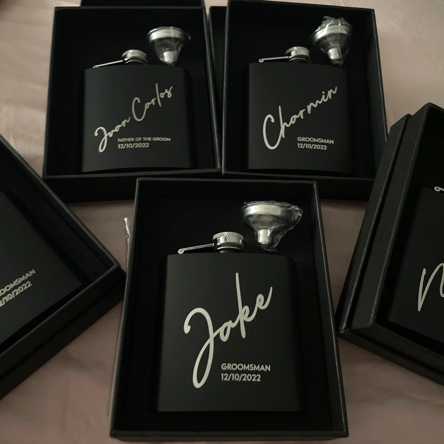 Personalized 6oz Stainless Steel Hip Flask With Gift Box Custom Groomsmen Gift Best Man Groom Gift Wedding Favor Customized Logo