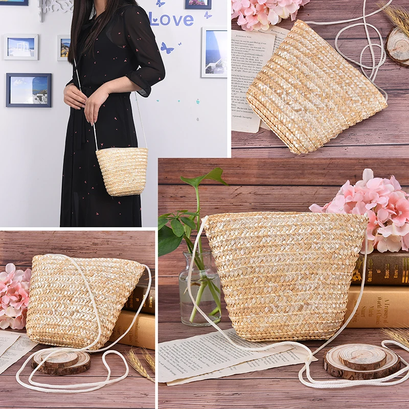 

Straw Rattan Grass Small Lady Can Install Mobile Phone Wallet Cute Grass Female Bag Fashionable Beach Diagonal Bag
