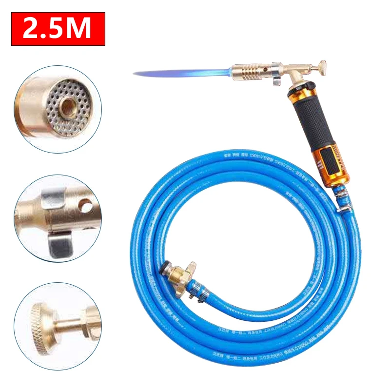 2.5 Meter Hose Liquefied Propane Gas Electronic Ignition Welding Gun Torch Machine Tools for Soldering Weld Cooking Heating