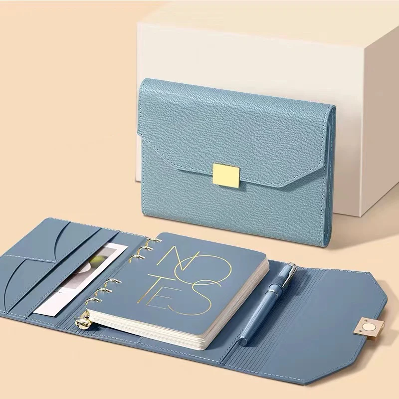 

Office Supplies Journal Loose Notepad Cover Leather Notebook Leaf Organizer Planner Diary Paper Agenda Binder