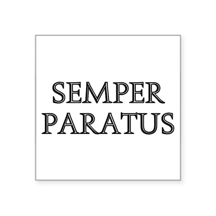 

Наклейка SEMPER PARATUS прямоугольная, квадратная наклейка для ноутбука, автомобиля, милое мультяшное искусство, модный чемодан для общественных ...