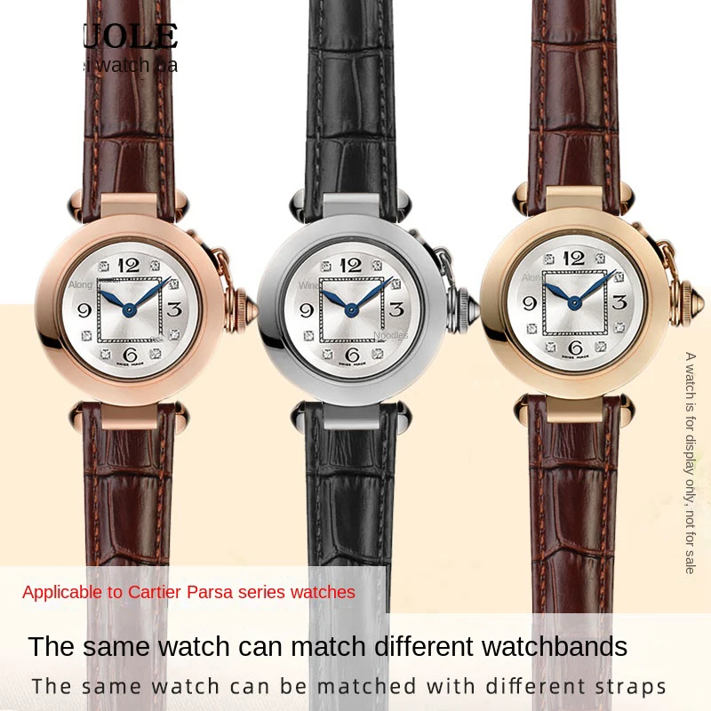 Фото Ремешок из коровьей кожи для Cartier Pasha Special Notch, ремешок для часов для мужчин и женщин, воловья кожа 20x12 мм, 18x10 мм, браслет, шатун №2