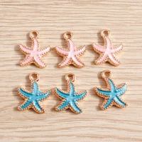 10pcs 1519mm cute enamel starfish charms for women fashion earrings pendants necklaces diy keychains jewelry making accessories