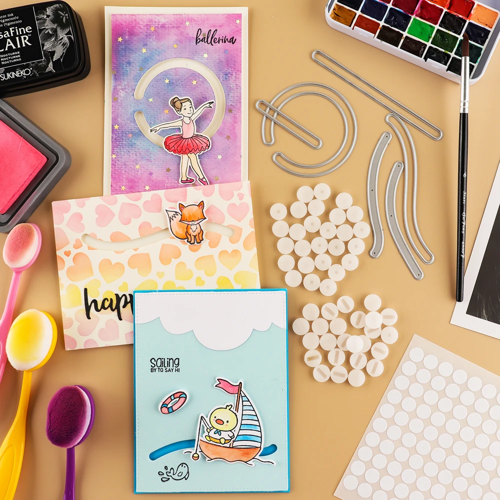 

40Pcs/set Gliders for Sliders Track Rotating Sliding Track Slider Dies Set Diy Scrapbooking Card Making Craft Handmade Tool