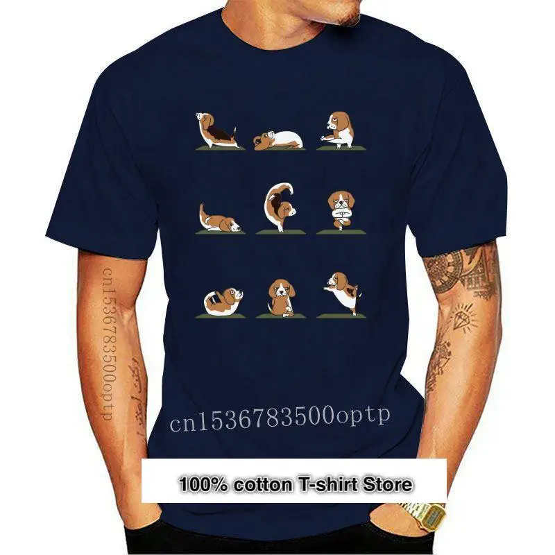 

Camiseta 100% de algodón para amantes de los perros, camisa de moda para BEAGLE, practicar YOGA, nueva