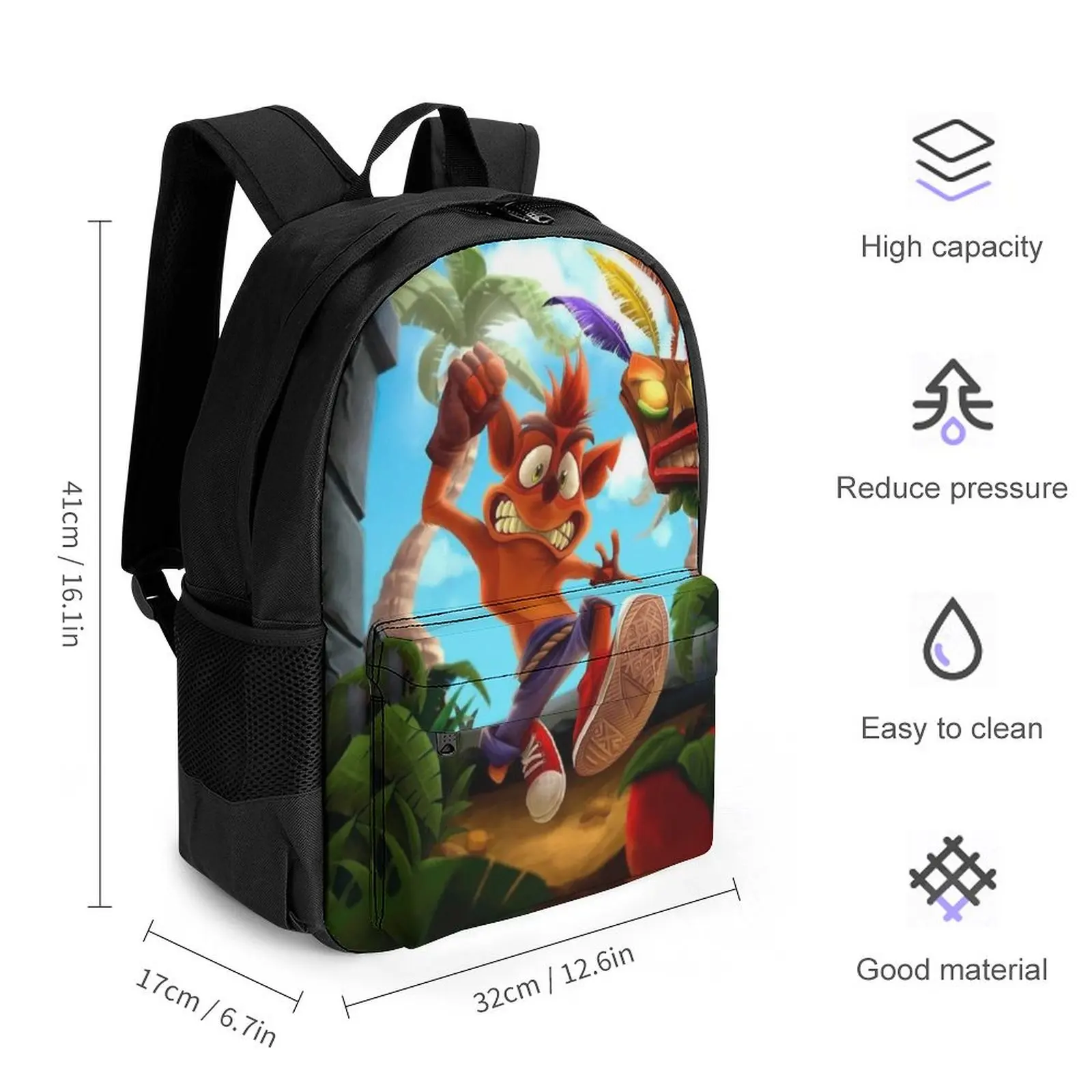 Рюкзак с 3D-принтом из аниме-игры школьный ранец кенгуру мультипликационным