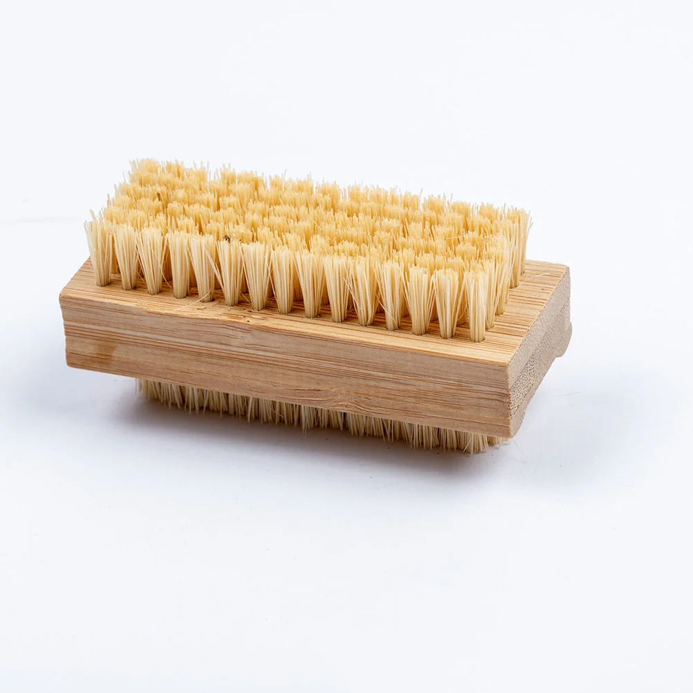 

2 Pcs Wash Brush Store Nail Cleaner Bamboo Home Convenient Fingernail Sisal Portable Wear-resistant Household Cleaning Brushes