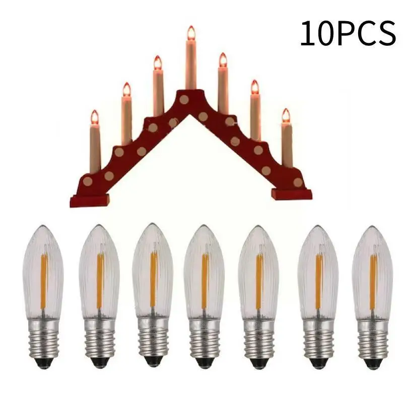 

E10 Led Candle Light Replacement Lamp Bulbs For Light Chains 12v-23v Ac For Bathroom Kitchen Home Lamps Bulb Decor 10pcs C8f6