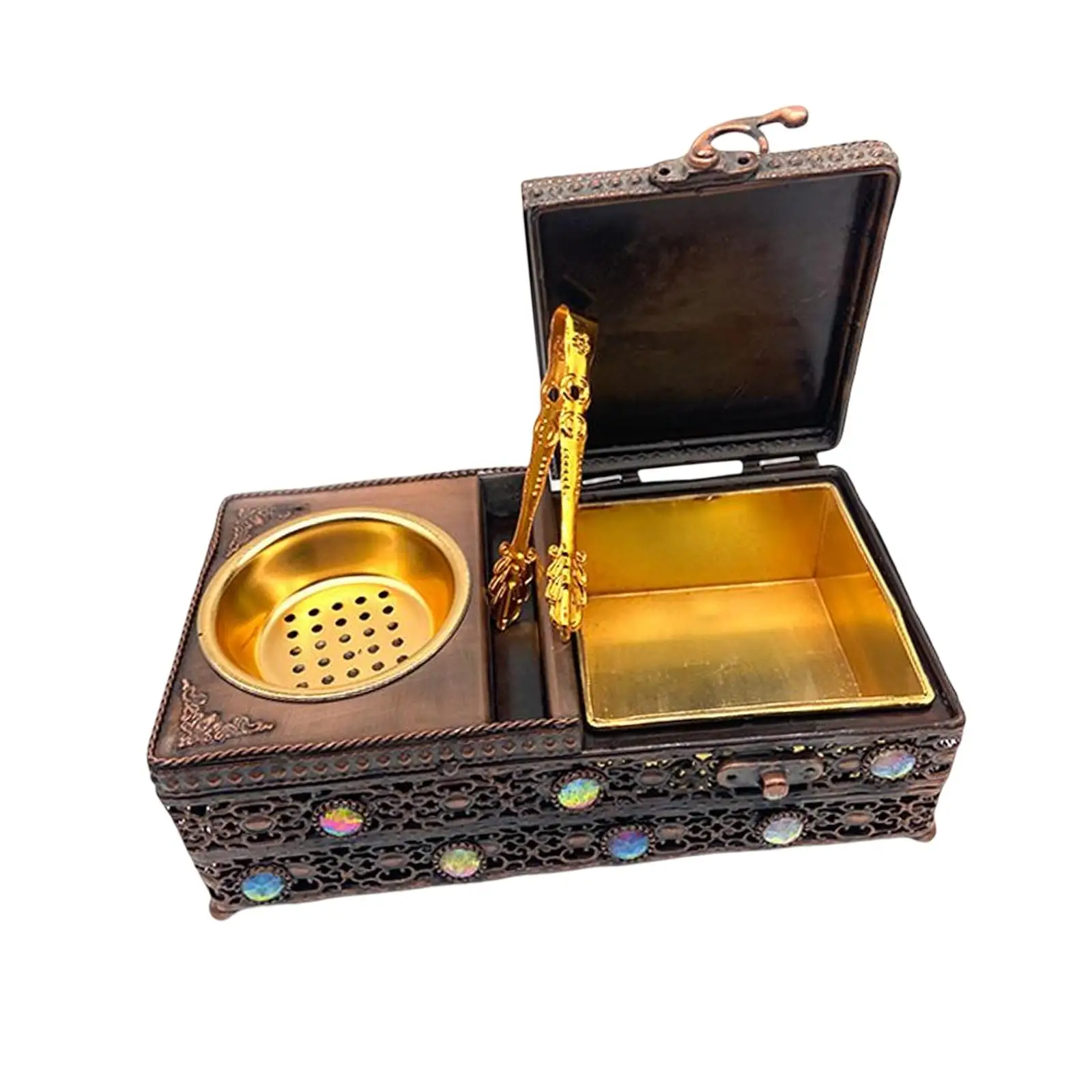 

Burner Holder Decorative Storage Box with Tweezers Censer for Table Living Room Meditation Decor