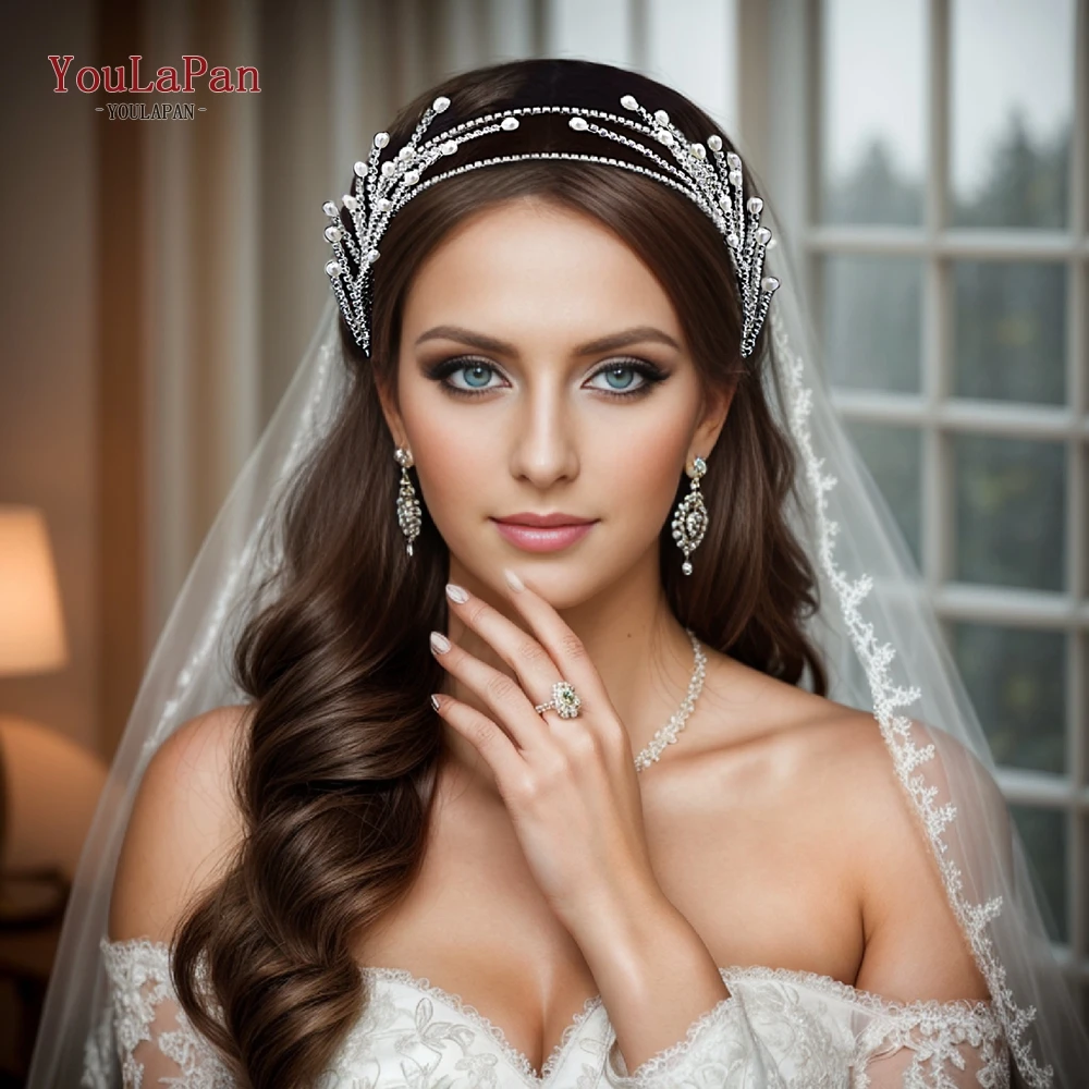 YouLaPan Свадебная Повязка На Голову С Кристаллами Элегантная Тиара Для Волос