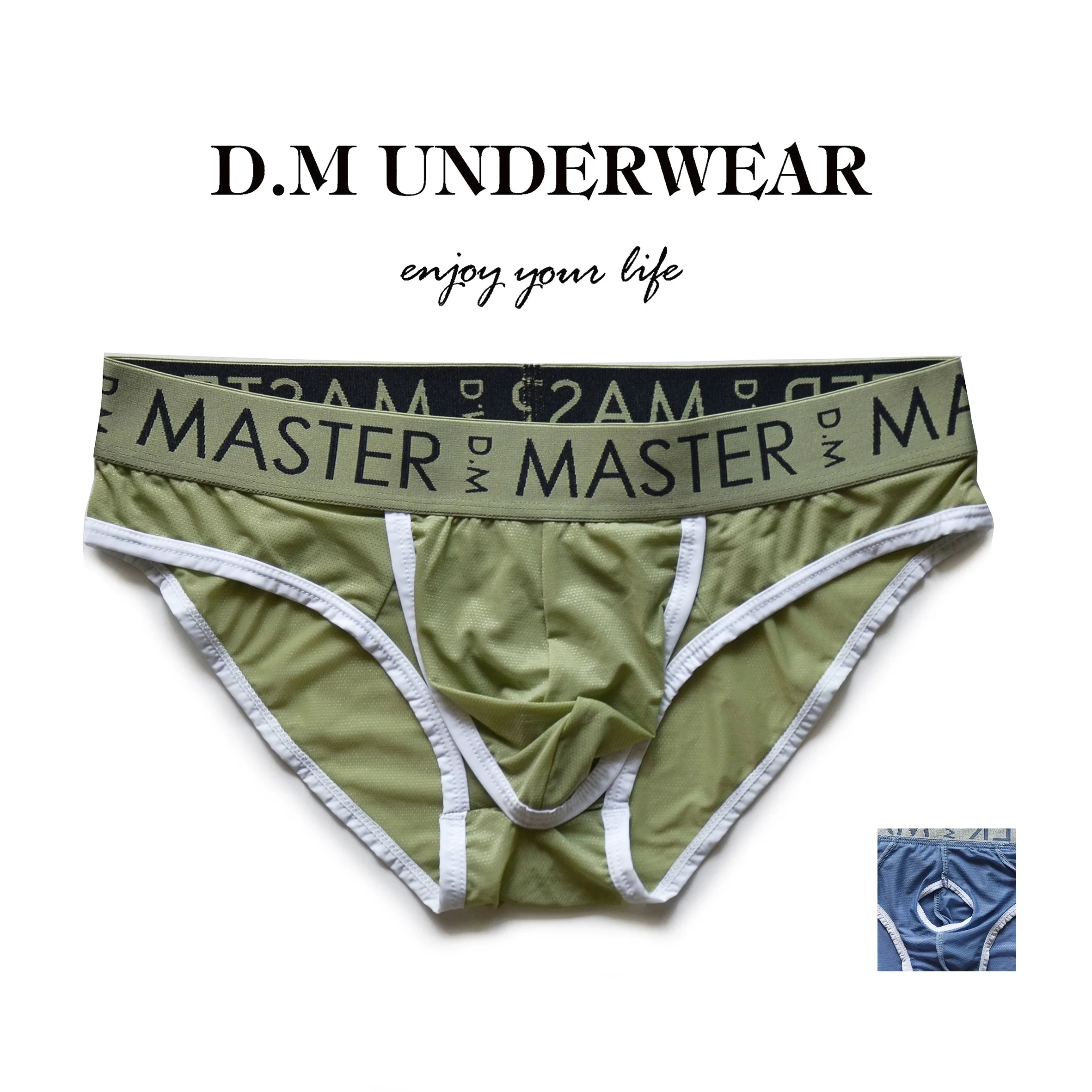 Мужские трусы DM с заниженной талией тонкие дышащие брифы из ледяного шелка