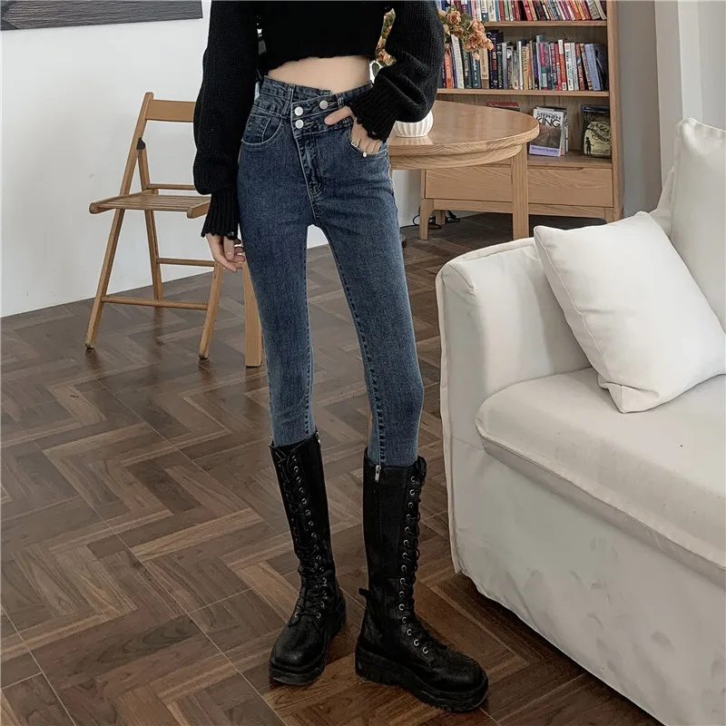 

Новинка, весенне-осенние модные эластичные обтягивающие узкие джинсы-карандаш DD3074