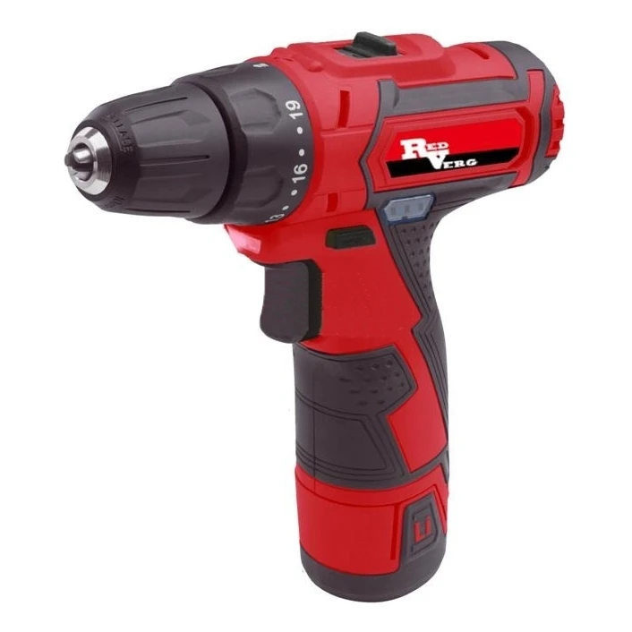 Дрель-шуруповерт аккумуляторная RedVerg RD-SD10L/2-1T( 10.8В 1300 об/мин макс.крутящий момент 20