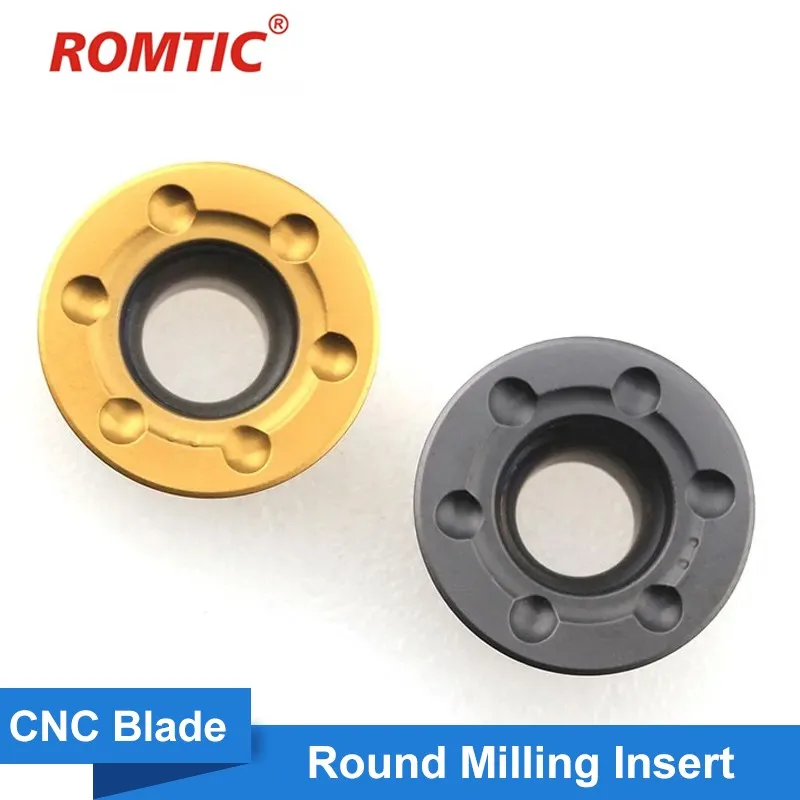 

Ромтическое ЧПУ круглое лезвие RDMT1204MO/1605 карбидная нержавеющая сталь R6R8 шаровой резец для токарного станка 1/10/30 шт. черный RDMT1204MO