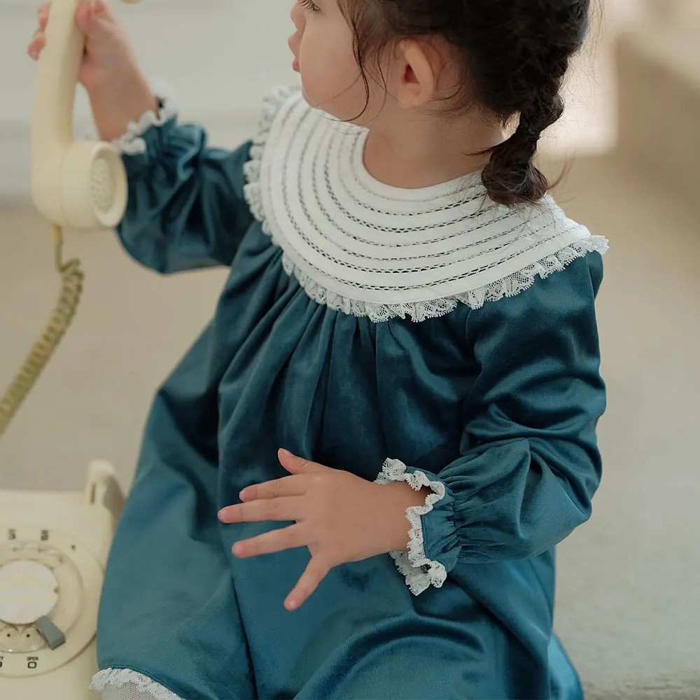 

Girls' Velvet Dress Children's Dress Baby Children's Princess Dress Birthday Dress Spring Baby Children's Dress Long Sleeves