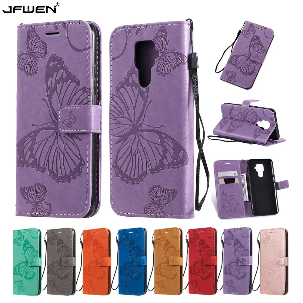 

Butterfly Flip Leather Wallet Phone Case For Huawei P30 Pro Mate 30 20 P40 Pro P20 Lite Case Cover With Lanyard Card Slot Holder