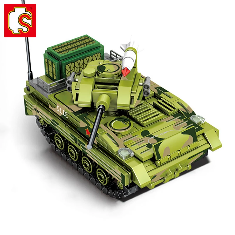 

SEMBO 324Pcs Military Light Amphibious Tracked Infantry Fighting Car Building Blocks ZBD-03 Airborne Armored Vehicle DIY Toys